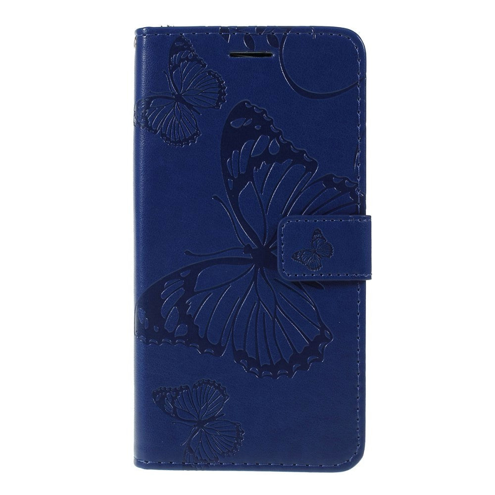Huawei Y5 (2019) Skinndeksel med Lommebok - Blå Sommerfugl