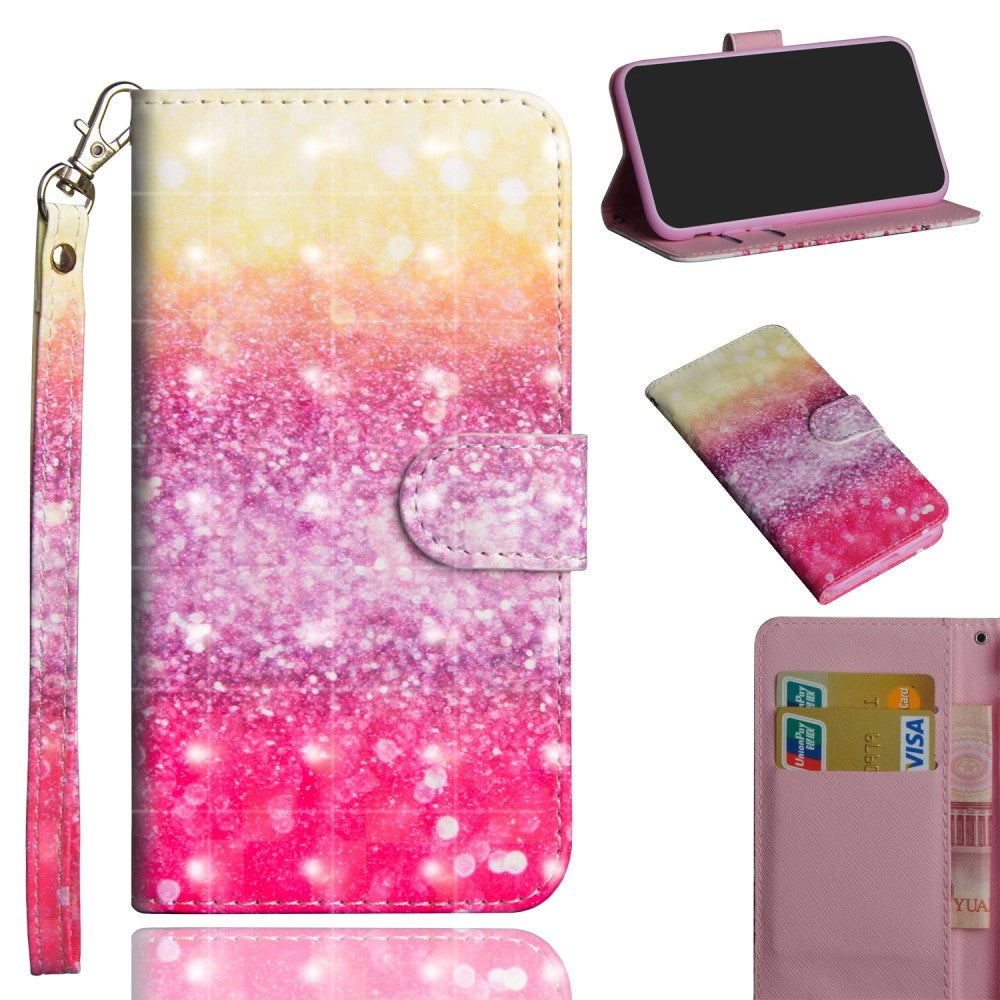 Huawei P40 Lite E Light Spot PU Skinndeksel m. Lommebok & Stropp - Ombre