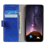 Huawei Honor 9X Lite Nøytralt PU Skinndeksel m. Lommebok Blå