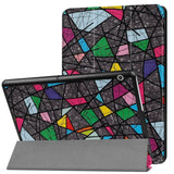 Huawei MediaPad T3 10 9.6" Deksel - Tri-Fold Skinndeksel "Crazy Patterns" Grå