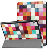 Huawei MediaPad T3 10 9.6" Deksel - Tri-Fold Skinndeksel "Colorful Squares" Flerfarget