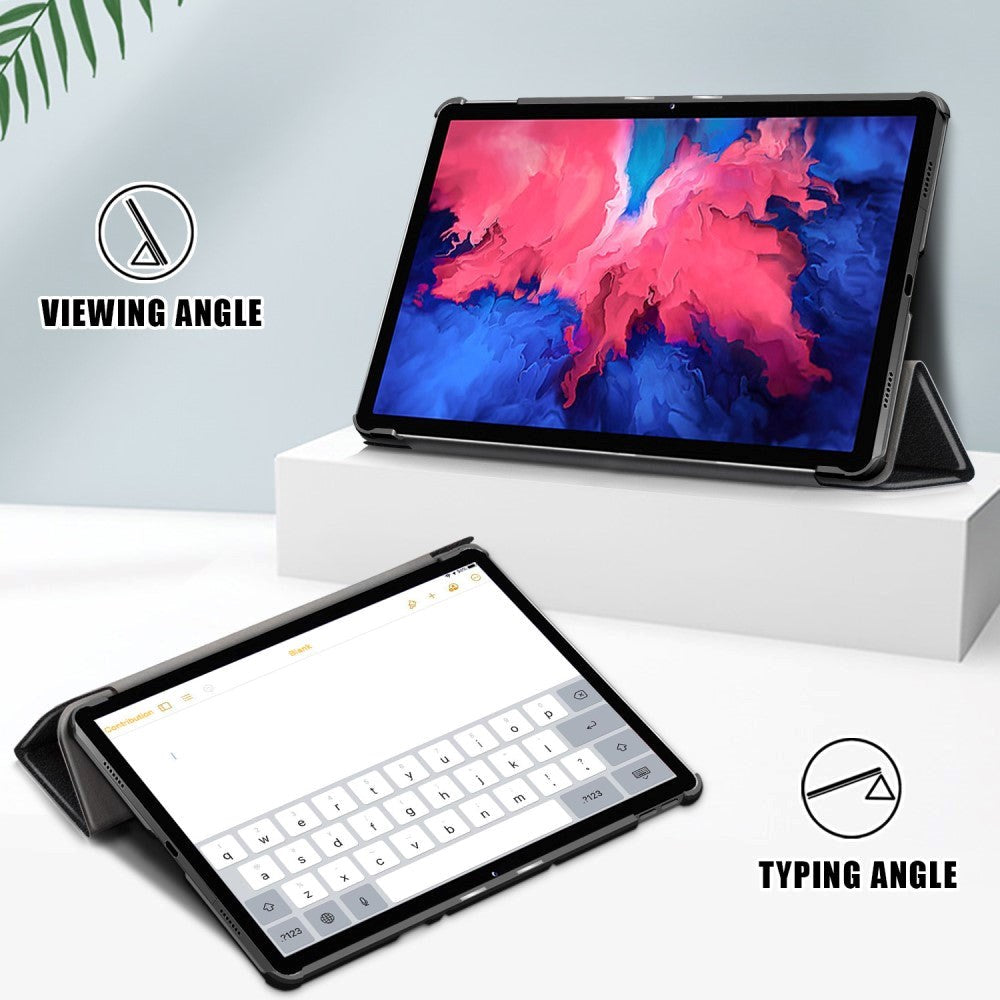 Lenovo Tab P11 / P11 (5G) / P11 Plus Tri-fold Flip Deksel med Sove-Funksjon - Svart