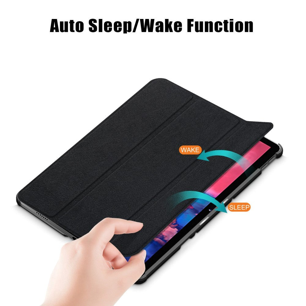 Lenovo Tab P11 / P11 (5G) / P11 Plus Tri-fold Flip Deksel med Sove-Funksjon - Svart