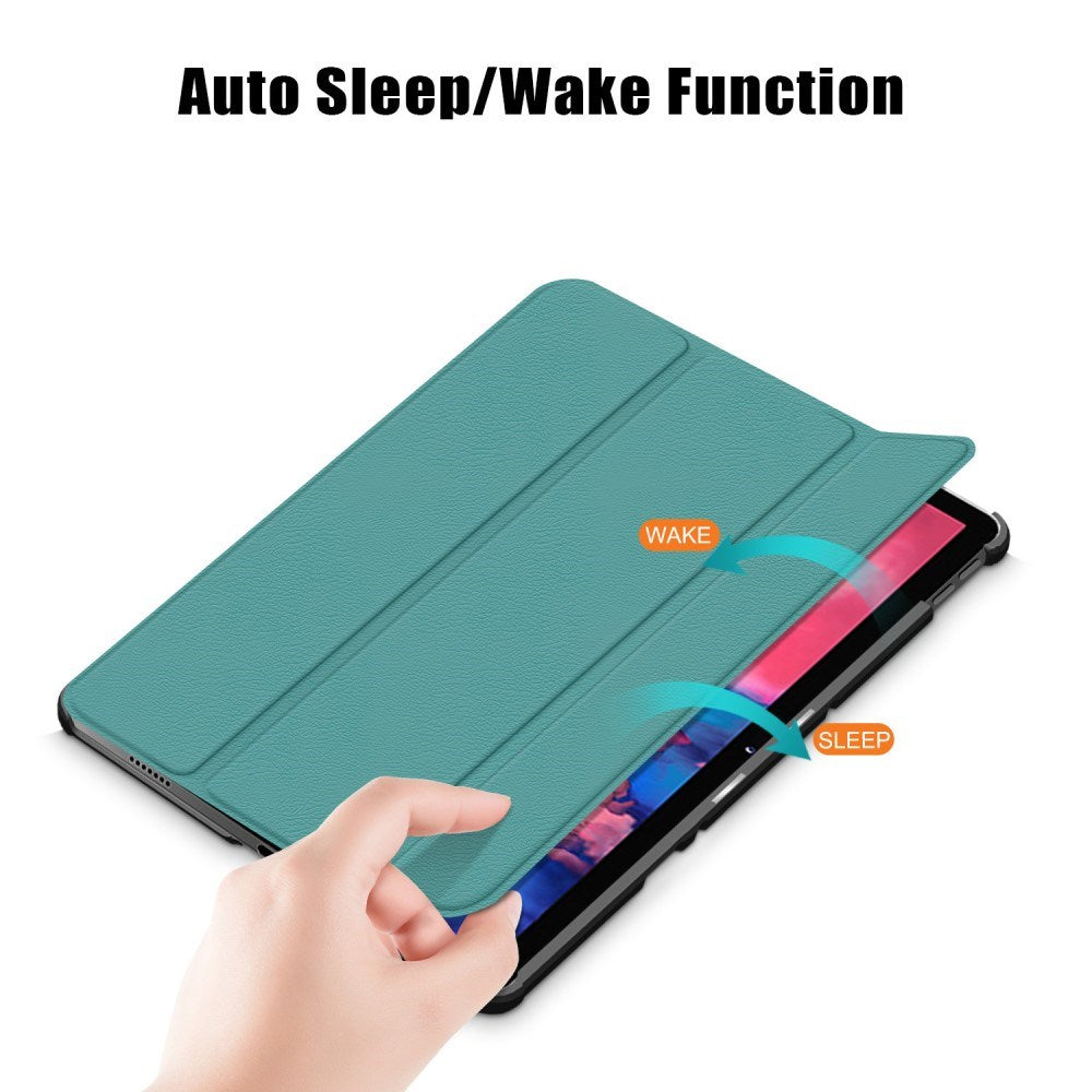 Lenovo Tab P11 / P11 (5G) / P11 Plus Tri-fold Flip Deksel med Sove-Funksjon - Grønn