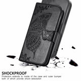 Motorola Moto E7 Power / E7i Power Kunstskinn Flip Deksel med Lommebok - Sommerfugl - Svart