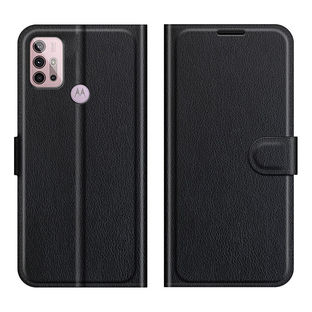 EIDERWOOD Motorola Moto G10 / G20 / G30 Kunstskinn Flip Deksel med Kortholder & Ståfunksjon - Svart