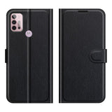 EIDERWOOD Motorola Moto G10 / G20 / G30 Kunstskinn Flip Deksel med Kortholder & Ståfunksjon - Svart