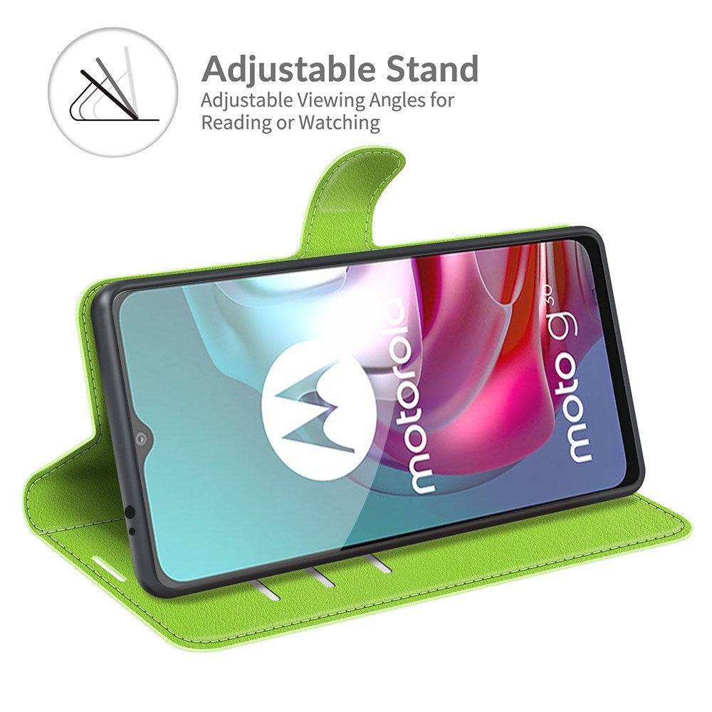 EIDERWOOD Motorola Moto G10 / G20 / G30 Kunstskinn Flip Deksel med Kortholder & Ståfunksjon - Grønn