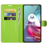 EIDERWOOD Motorola Moto G10 / G20 / G30 Kunstskinn Flip Deksel med Kortholder & Ståfunksjon - Grønn