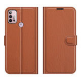 EIDERWOOD Motorola Moto G10 / G20 / G30 Kunstskinn Flip Deksel med Kortholder & Ståfunksjon - Brun