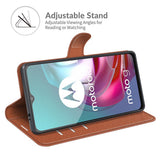 EIDERWOOD Motorola Moto G10 / G20 / G30 Kunstskinn Flip Deksel med Kortholder & Ståfunksjon - Brun