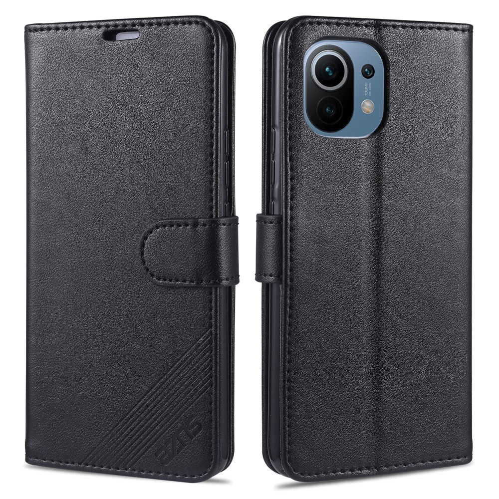 Xiaomi Mi 11 AZNS Kunstskinn Deksel m. Lommebok - Svart