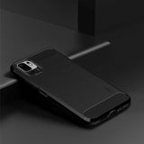 Xiaomi Redmi Note 10 5G Mofi Brushed Carbon Fiber Fleksibelt Plast Deksel - Svart