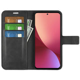 EIDERWOOD Xiaomi 12 / 12X Kunstskinn Flip Deksel med Lommebok & Stativfunksjon - Svart
