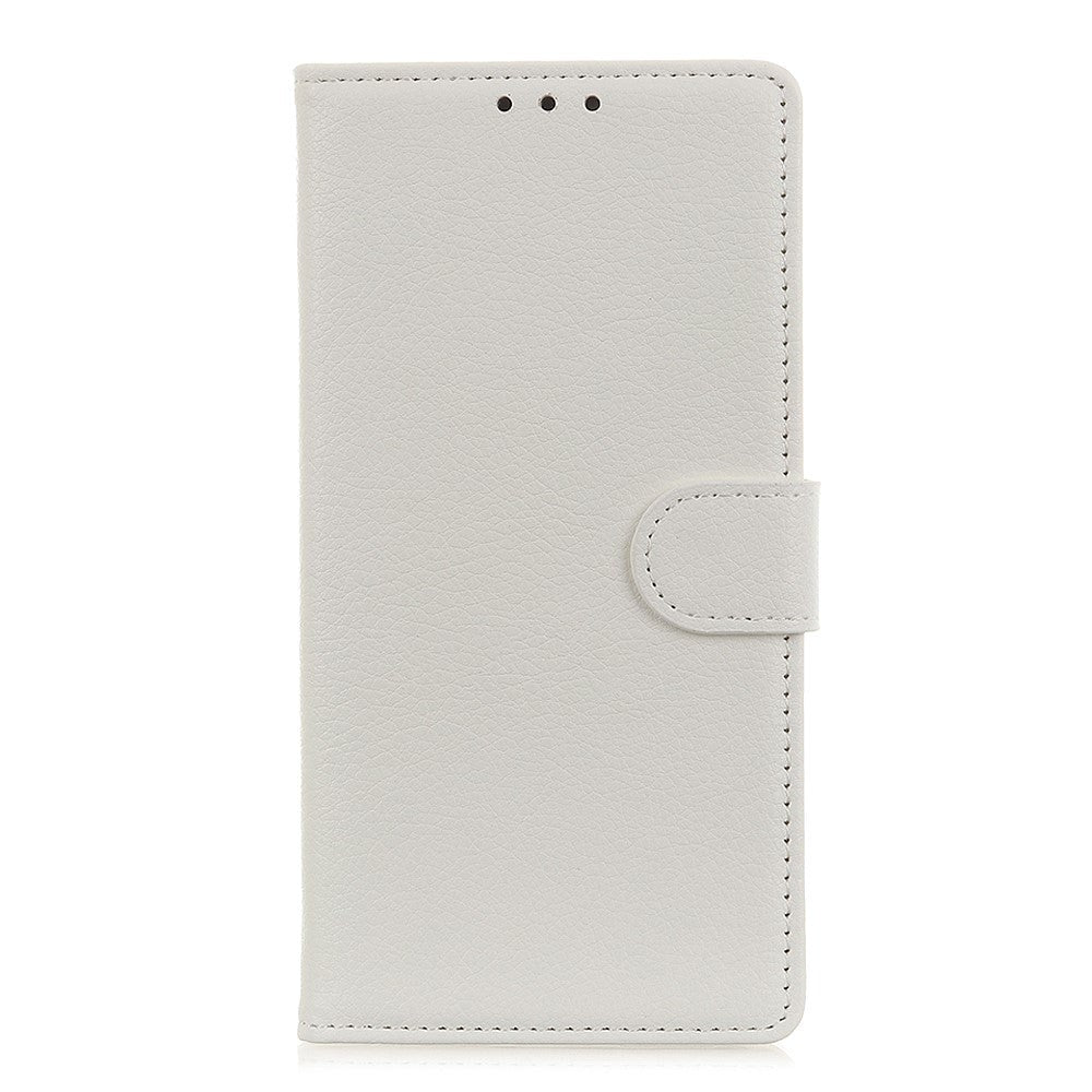 Alcatel 1S (2020) Litchi PU Skinndeksel m. Lommebok - Hvit