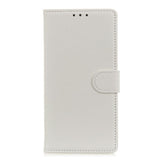 Alcatel 1S (2020) Litchi PU Skinndeksel m. Lommebok - Hvit