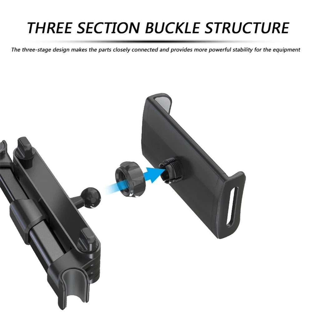 Baksete Car Mount For Bilens Nakkestøtte - Maks Mobil: 195mm x 100mm - Svart
