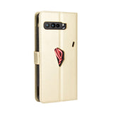 Asus ROG Phone 3 (ZS661KS) Nøytralt PU Skinndeksel m. Lommebok Gull