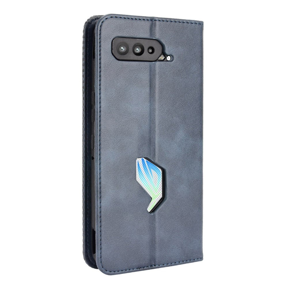 Asus ROG Phone 5 Skinndeksel med Lommebok og Magnetisk Lukke - Blå