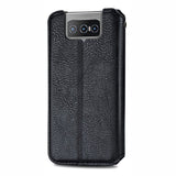 Asus Zenfone 8 Flip Retro Mønster PU SKinn Flip Deksel med Lommebok - Svart