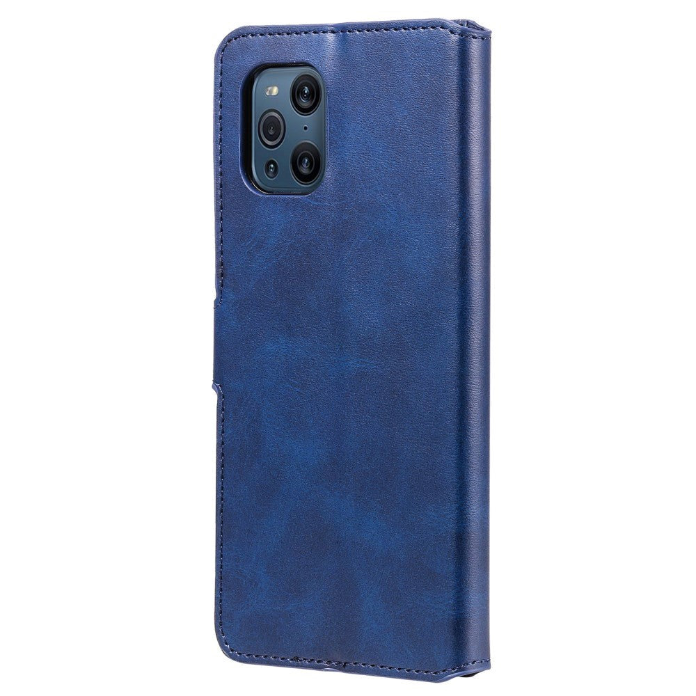 OPPO Find X3 Pro Flip Deksel i Kunstskinn med Lommebok og Magnetisk Lukking - Blå
