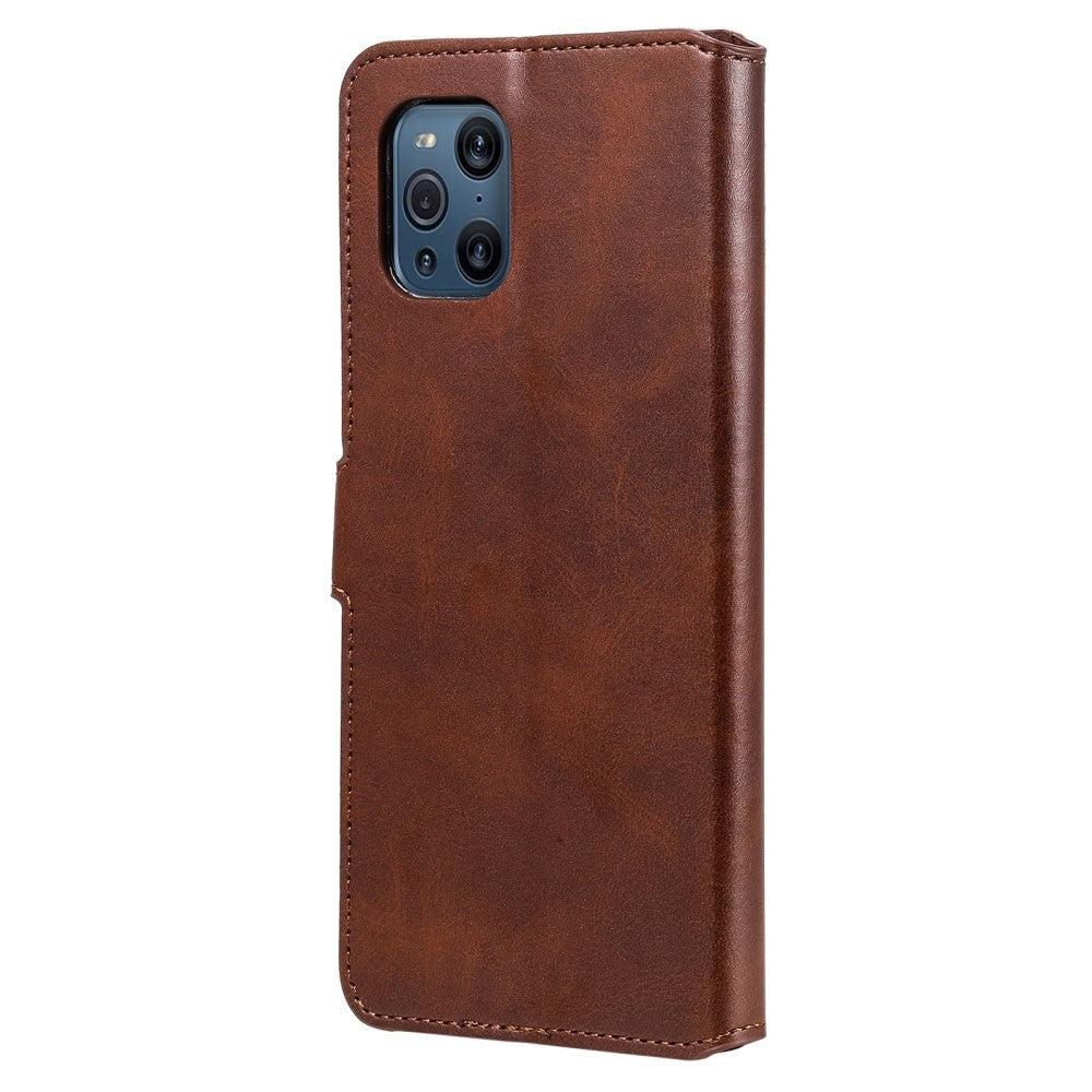 OPPO Find X3 Pro Flip Deksel i Kunstskinn med Lommebok og Magnetisk Lukking - Brun