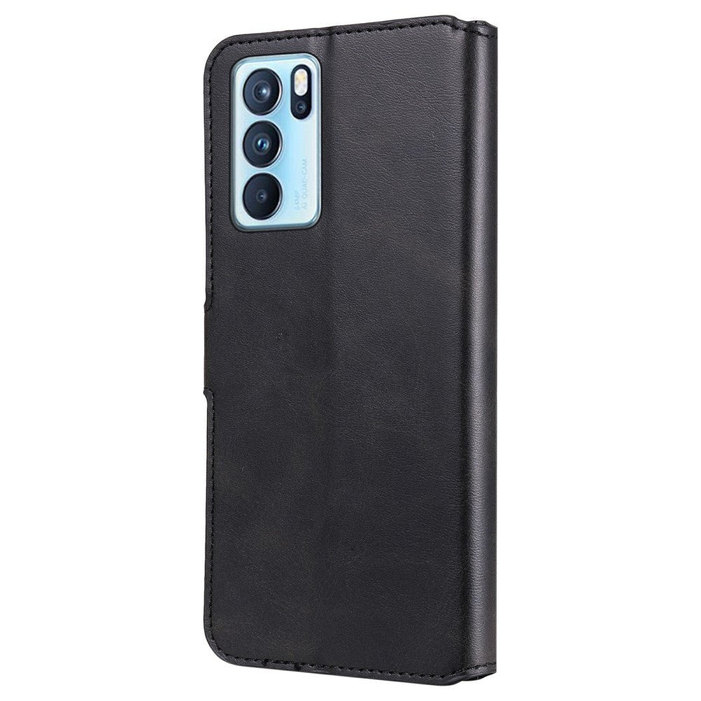 OPPO Reno6 Pro Flip Deksel i Kunstskinn med Lommebok og Magnetisk Lukking - Svart