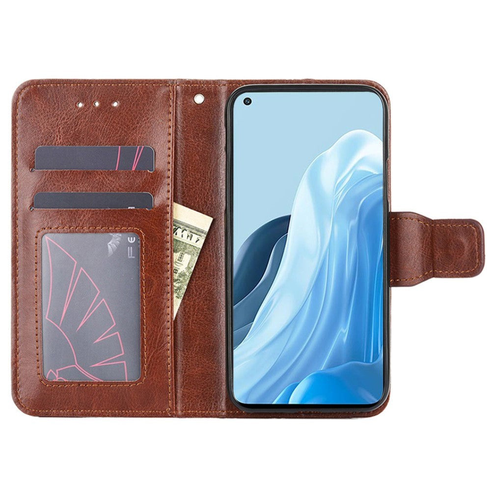 OPPO Find X5 Lite Flip Deksel i Kunstskinn med Lommebok og Magnetisk Lukking - Brun