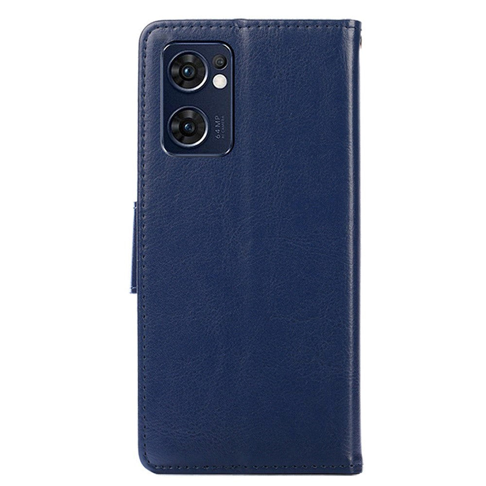 OPPO Find X5 Lite Flip Deksel i Kunstskinn med Lommebok og Magnetisk Lukking - Blå