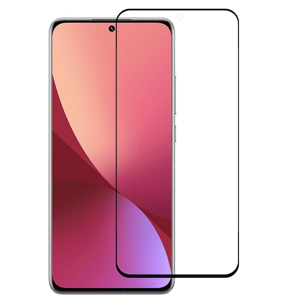 Xiaomi 12 / 12X Full Fit Herdet Skjermbeskyttelsesglass - Gjennomsiktig / Svart