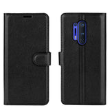 OnePlus 8 Pro Litchi Skinn Deksel m. Lommebok - Svart