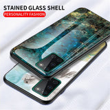 EIDERWOOD OnePlus 8T Hybrid Marmor Deksel med Glass Bakside - Blå
