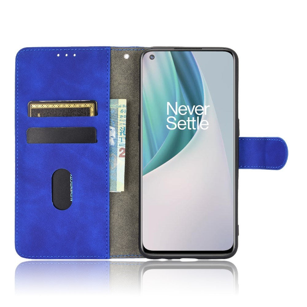 EIDERWOOD OnePlus Nord N10 Kunstskinn Flip Deksel m. Kortholder & Ståfunksjon - Blå