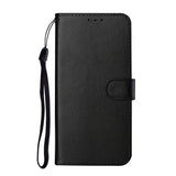 EIDERWOOD OnePlus 8T Kunstskinn Deksel med Stropp & Kortholder – Svart
