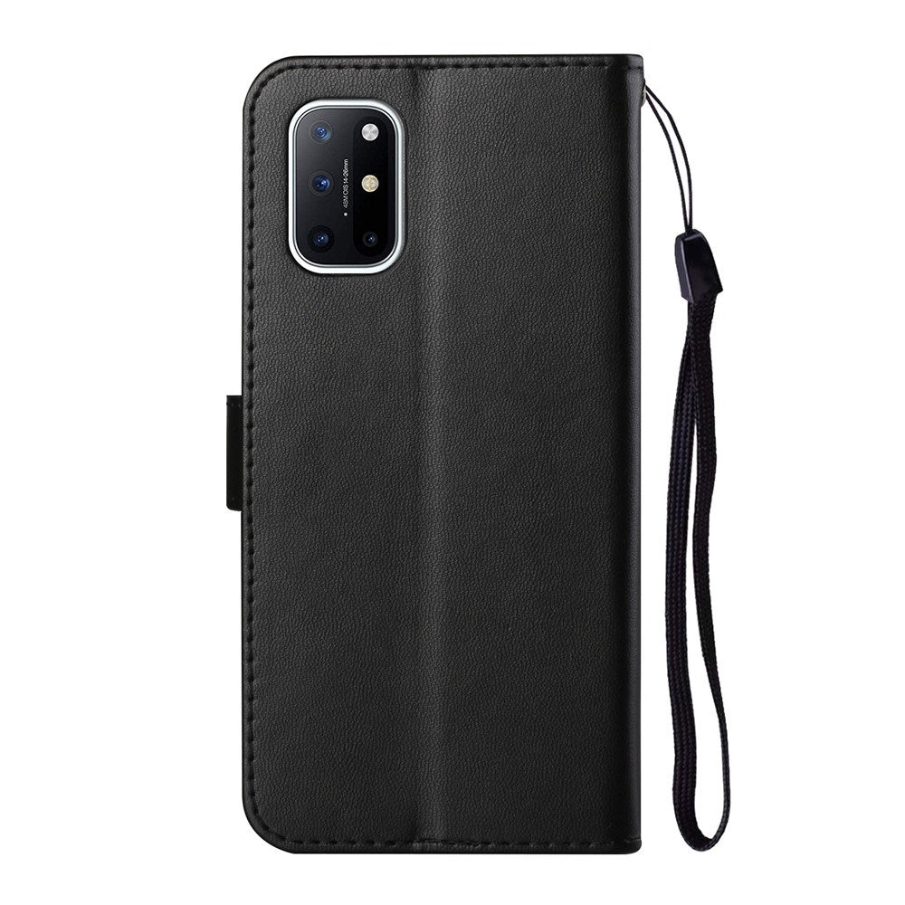 EIDERWOOD OnePlus 8T Kunstskinn Deksel med Stropp & Kortholder – Svart