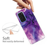 EIDERWOOD OnePlus 9 Pro Fleksibelt Plast Deksel med Marmordesign - Lilla