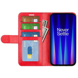 EIDERWOOD OnePlus Nord CE 2 (5G) Kunstskinn Flip Deksel m. Kortholder & Ståfunksjon - Rød