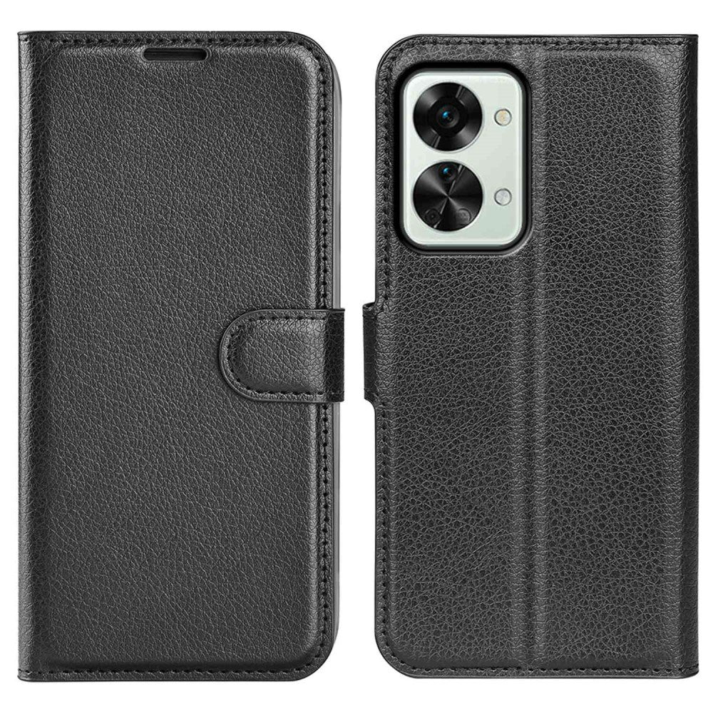 EIDERWOOD OnePlus Nord 2T (5G) Kunstskinn Flip Deksel m. Kortholder & Ståfunksjon - Svart