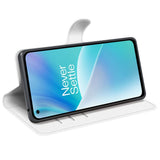 EIDERWOOD OnePlus Nord 2T (5G) Kunstskinn Flip Deksel m. Kortholder & Ståfunksjon - Hvit