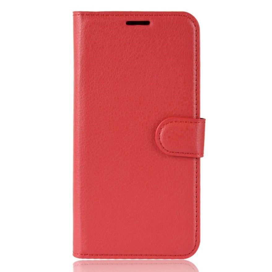 Nokia 2.3 Litchi  PU Skinndeksel  m. Lommebok - Rød