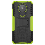 Nokia 5.3 Cool Tyre Håndverker Deksel m. stativ - Sort / Grønn