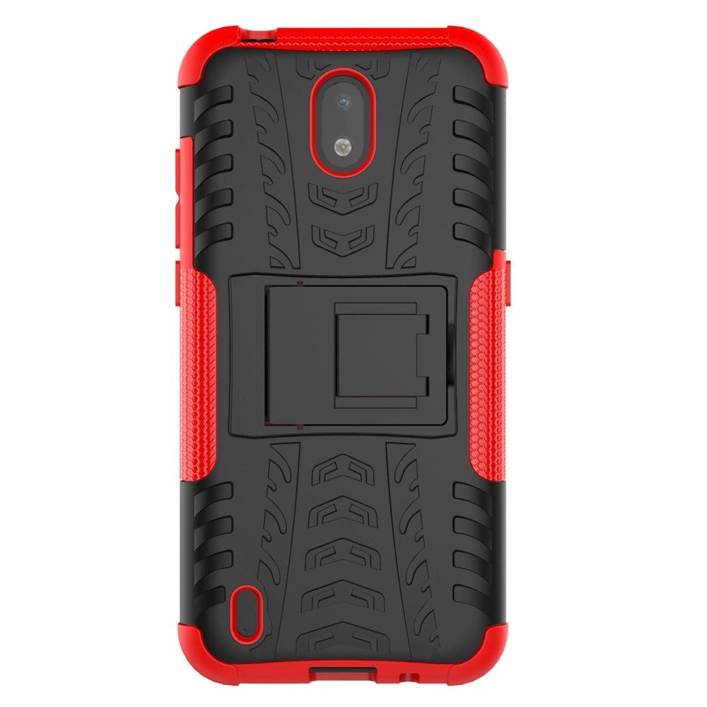 Nokia 1.3 Cool Tyre Håndverker Deksel m. stativ - Sort / Rød