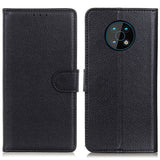 Nokia G50 Litchi Kunstskinn Flip Deksel med Lommebok - Svart