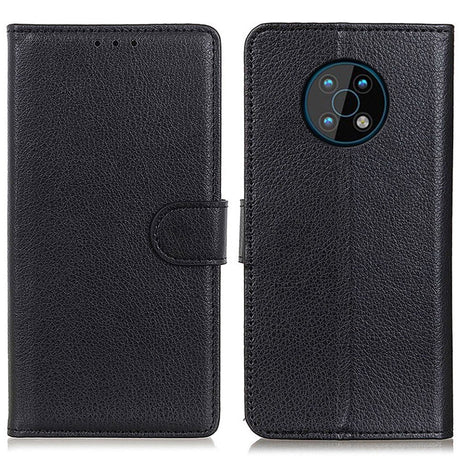 Nokia G50 Litchi Kunstskinn Flip Deksel med Lommebok - Svart
