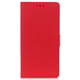 Nokia C2 2nd Edition PU Skin Flip Deksel med Lommebok - Rød