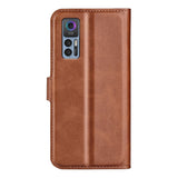 TCL 30 (4G) / (5G) Kunst Skinn Flip Deksel med Kortholder - Lysebrun