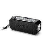 Denver Trådløs Bluetooth Høyttaler med FM-Radio & Lommelykt - Solcelledrevet - Svart