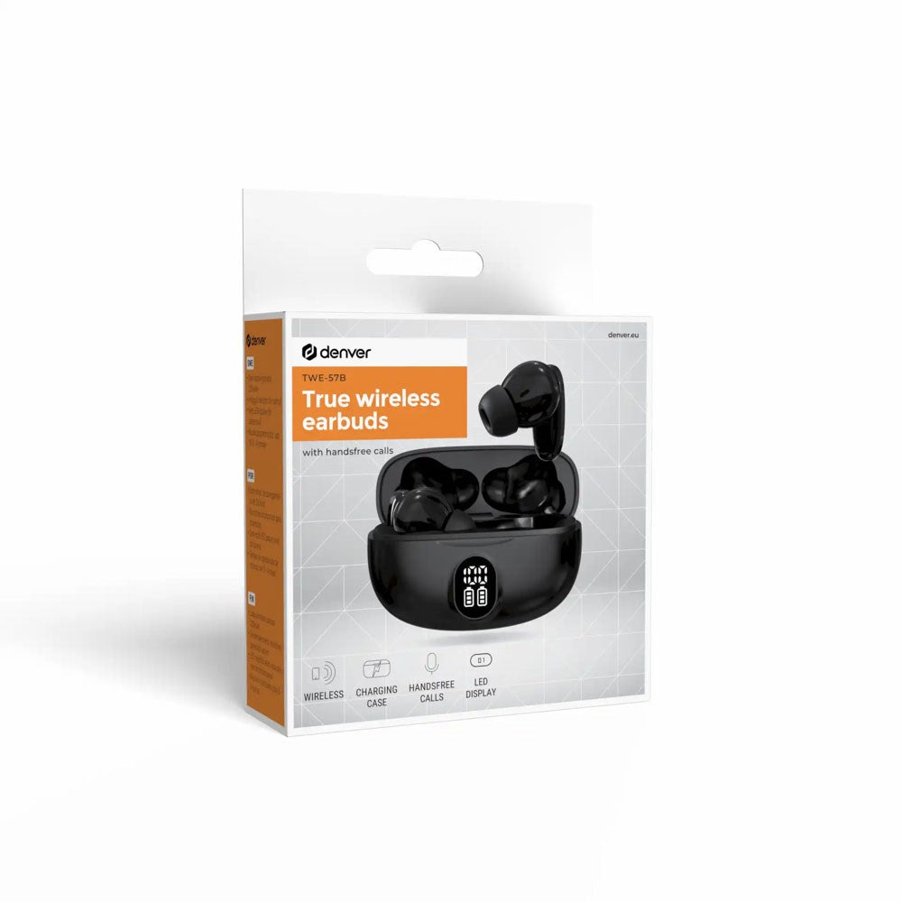 Denver TWE-57B True Wireless Bluetooth In-Ear Hodetelefoner - Svart