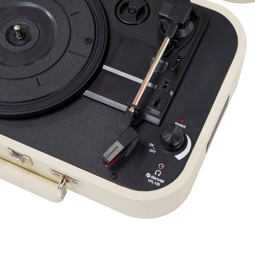 Denver VPL-130 Platespiller med 2 x 10W Høyttalere & Opptaksprogramvare - Beige