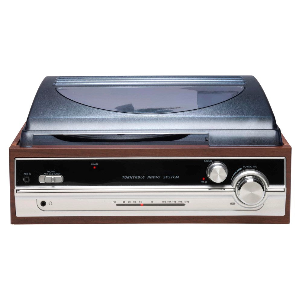 Denver VPR-190MK3 Platespiller med 2 x 15W Innebygde Høyttalere & FM-Radio - Brun
